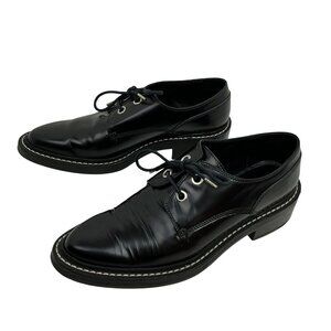 Rag & Bone Kenton Leather Derby Shoes Womens 8.5-9 Black Made in Italy